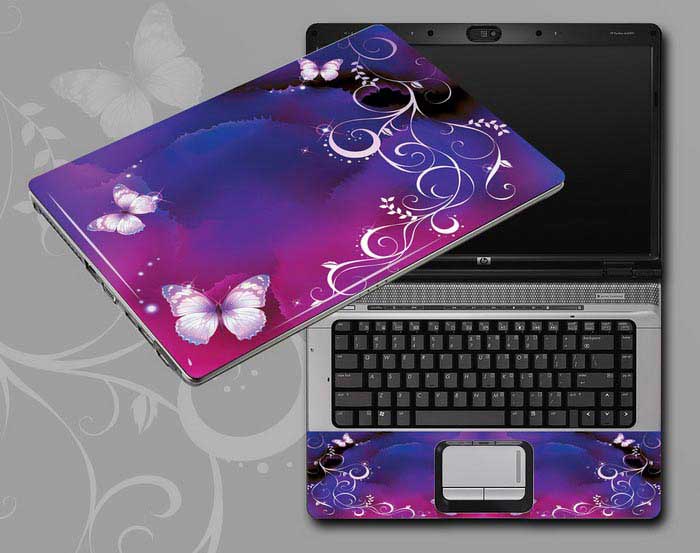 decal Skin for TOSHIBA Satellite P750-ST5GX2 Flowers, butterflies, leaves floral laptop skin