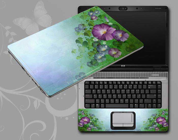 decal Skin for HP OMEN 17-an027nm Flowers, butterflies, leaves floral laptop skin