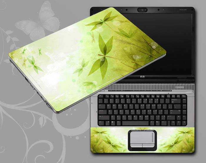decal Skin for MSI GT76 Titan DT 10SGS Flowers, butterflies, leaves floral laptop skin