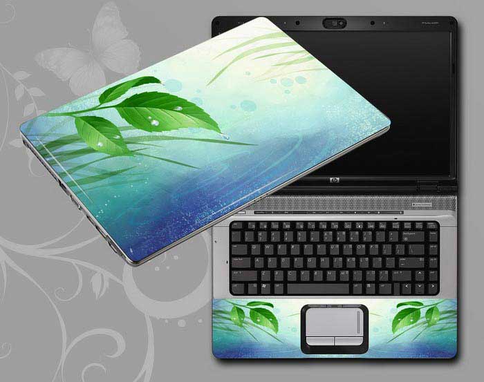 decal Skin for MSI GT62VR Dominator Pro-238 Flowers, butterflies, leaves floral laptop skin