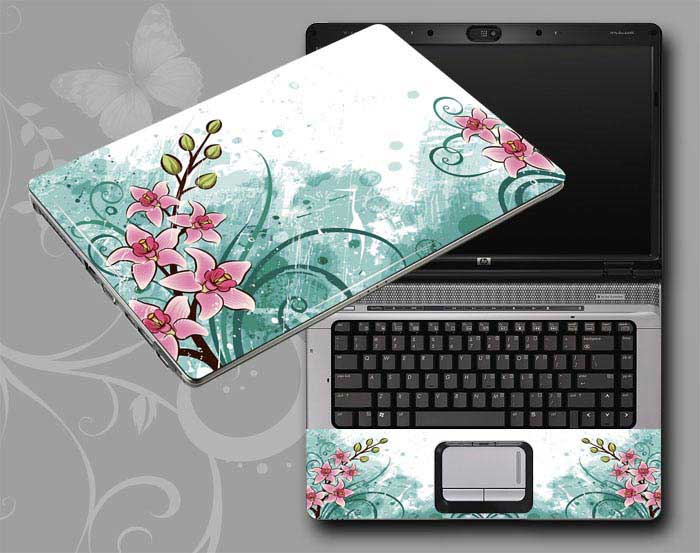 decal Skin for ASUS X756UJ Flowers, butterflies, leaves floral laptop skin
