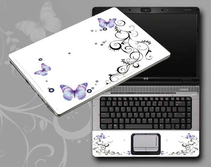 decal Skin for MSI Modern 14 B11MOL Flowers, butterflies, leaves floral laptop skin