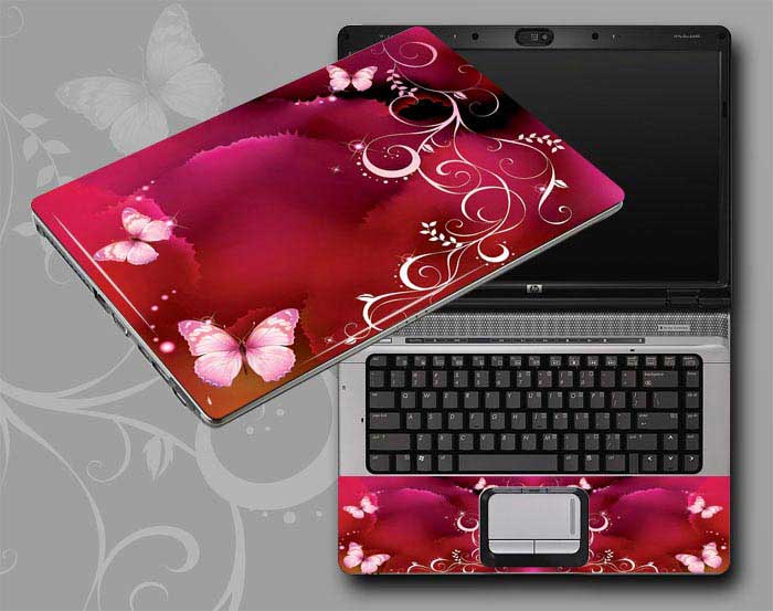decal Skin for ASUS K72JK Flowers, butterflies, leaves floral laptop skin