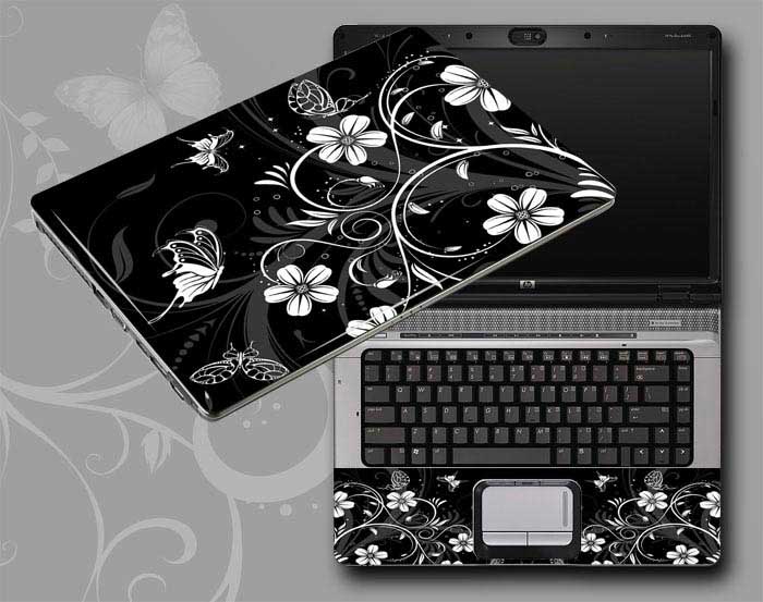 decal Skin for MSI GX740-235US Flowers, butterflies, leaves floral laptop skin