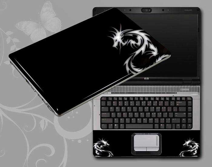 decal Skin for ACER Chromebook R 13 Laptop - CB5-312T-K5X4 Black and White Dragon laptop skin