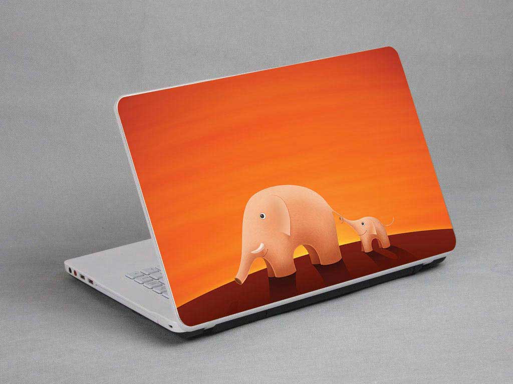 decal Skin for MSI GL72 6QF Elephants and baby elephants laptop skin