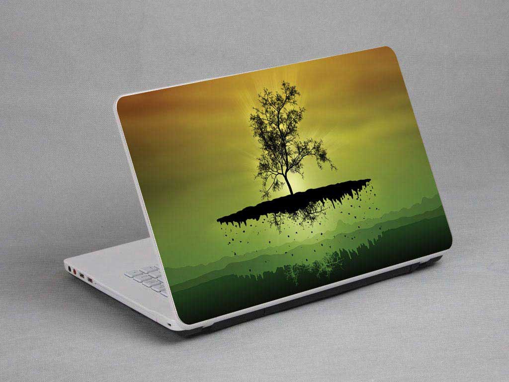 decal Skin for MSI Alpha 15 A4DEK-005 Floating trees, sunrise laptop skin