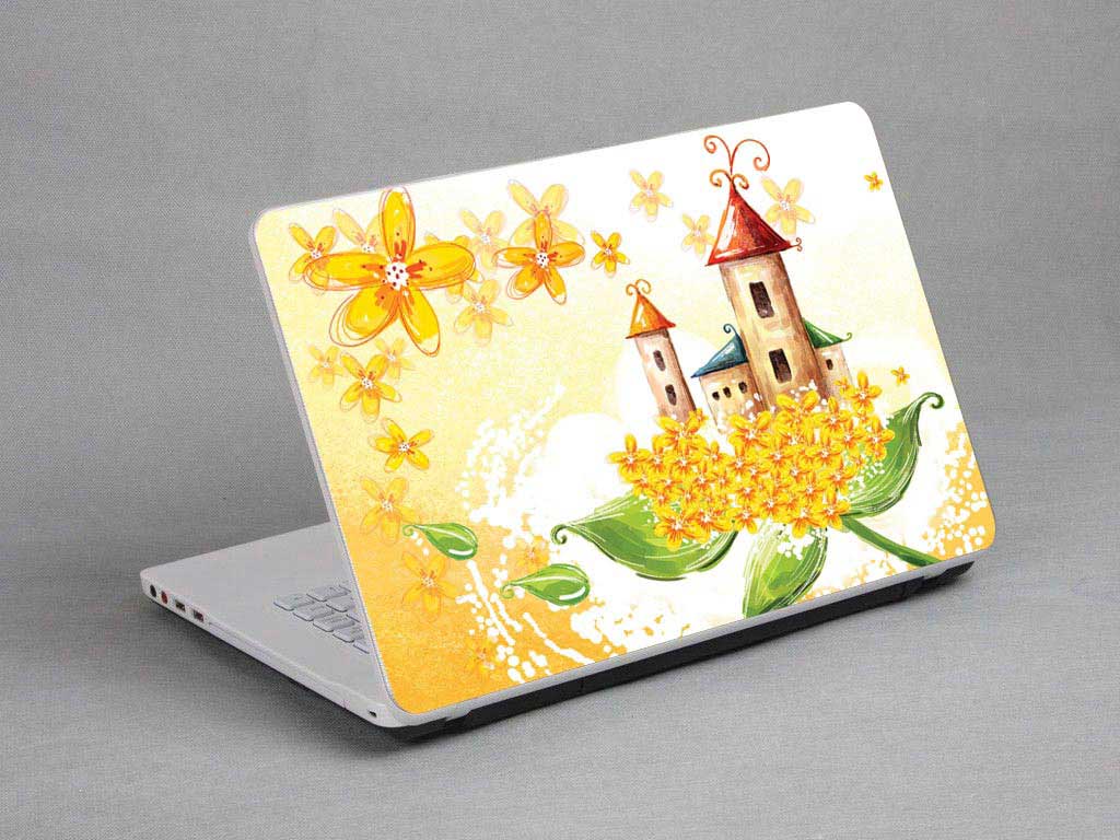 decal Skin for MSI GT73VR Titan Pro Flowers Castles floral laptop skin