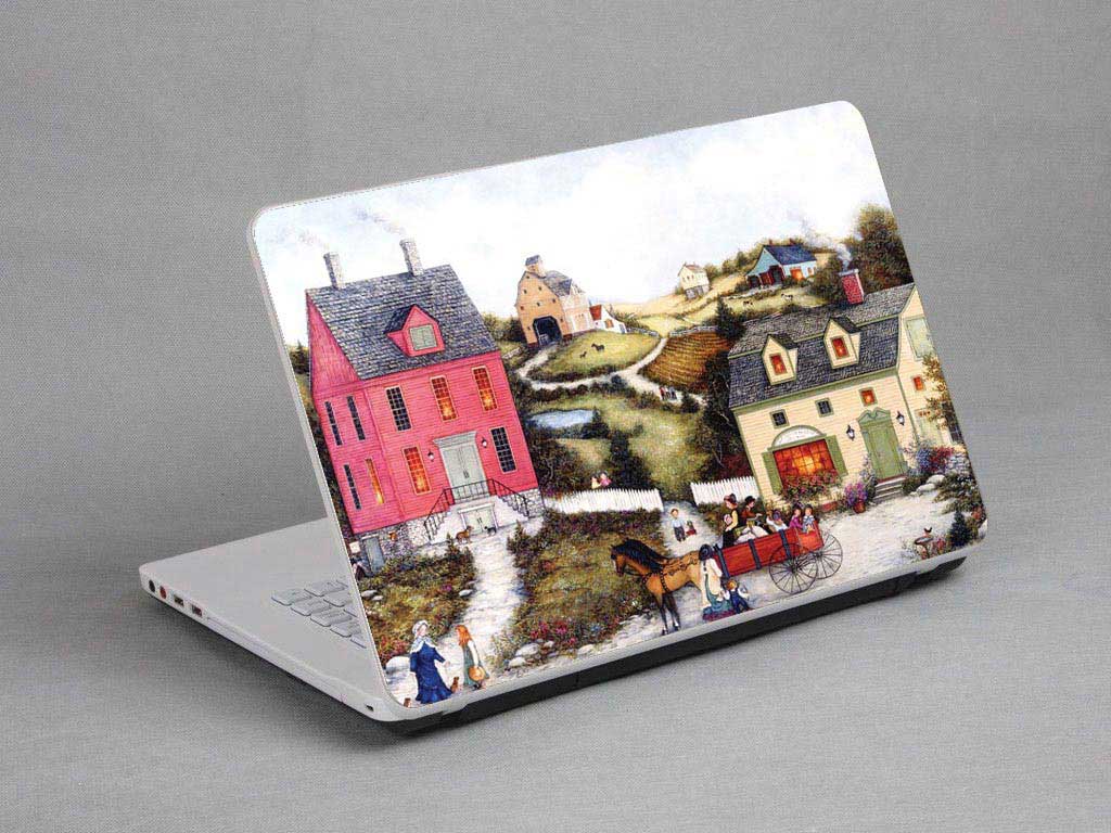 decal Skin for SAMSUNG RV510-A02 Oil painting, town, village laptop skin