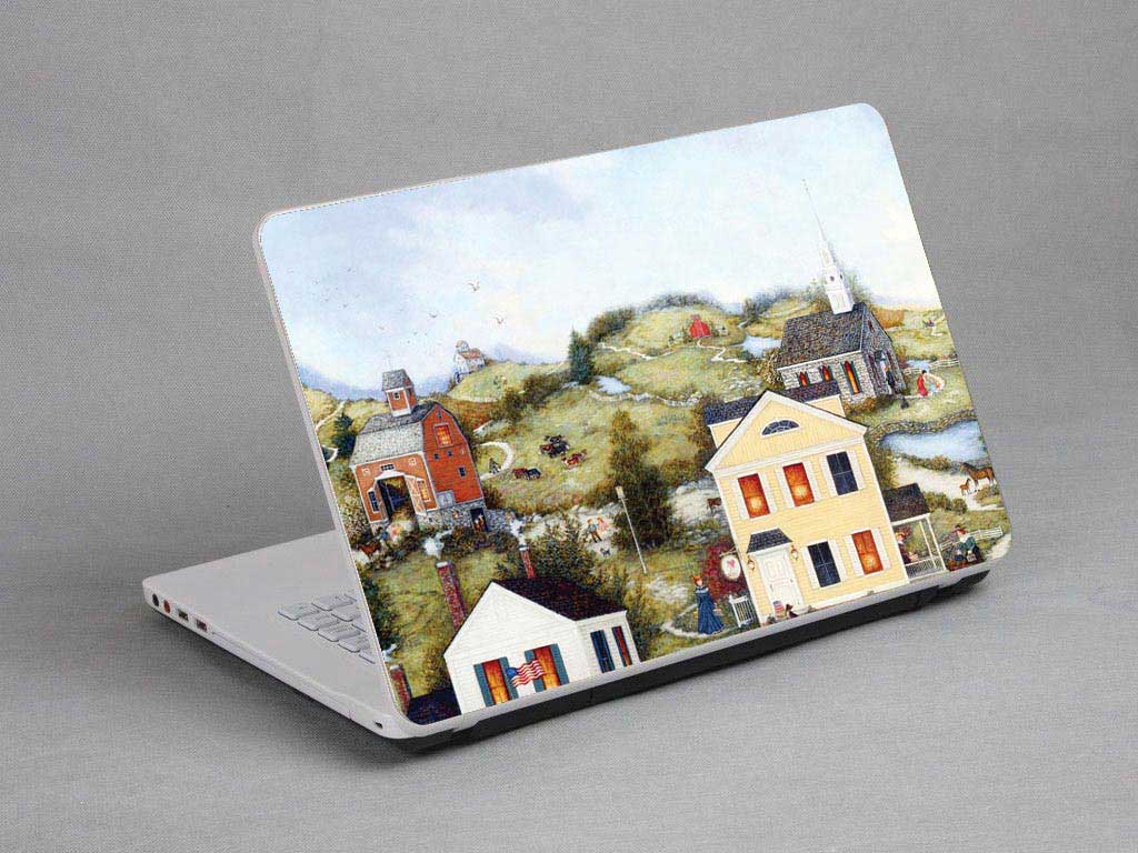 decal Skin for TOSHIBA Satellite L850-A916 Oil painting, town, village laptop skin