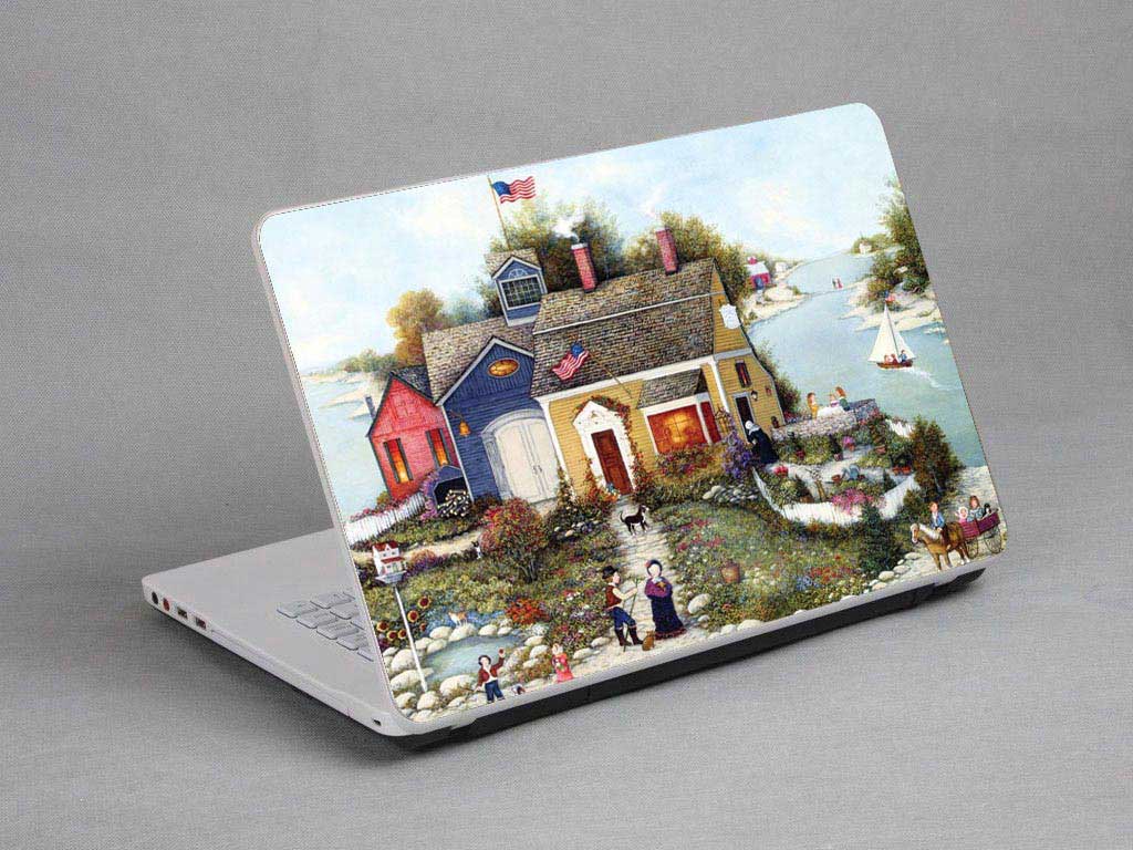 decal Skin for HP Pavilion x360 13-u103nc Oil painting, town, village laptop skin