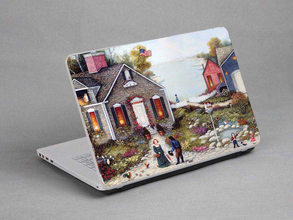 decal Skin for DELL Inspiron 15 7558 Oil painting, town, village laptop skin
