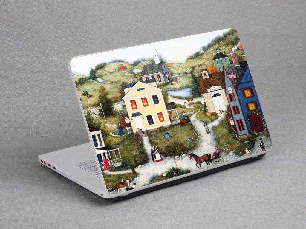 decal Skin for SONY VAIO VPCCW21FX/B Oil painting, town, village laptop skin