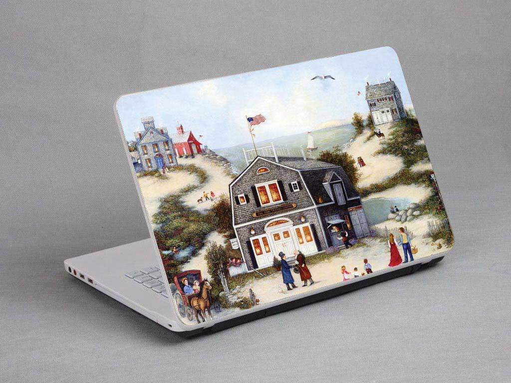 decal Skin for ACER Aspire E5-573G-56JN Oil painting, town, village laptop skin
