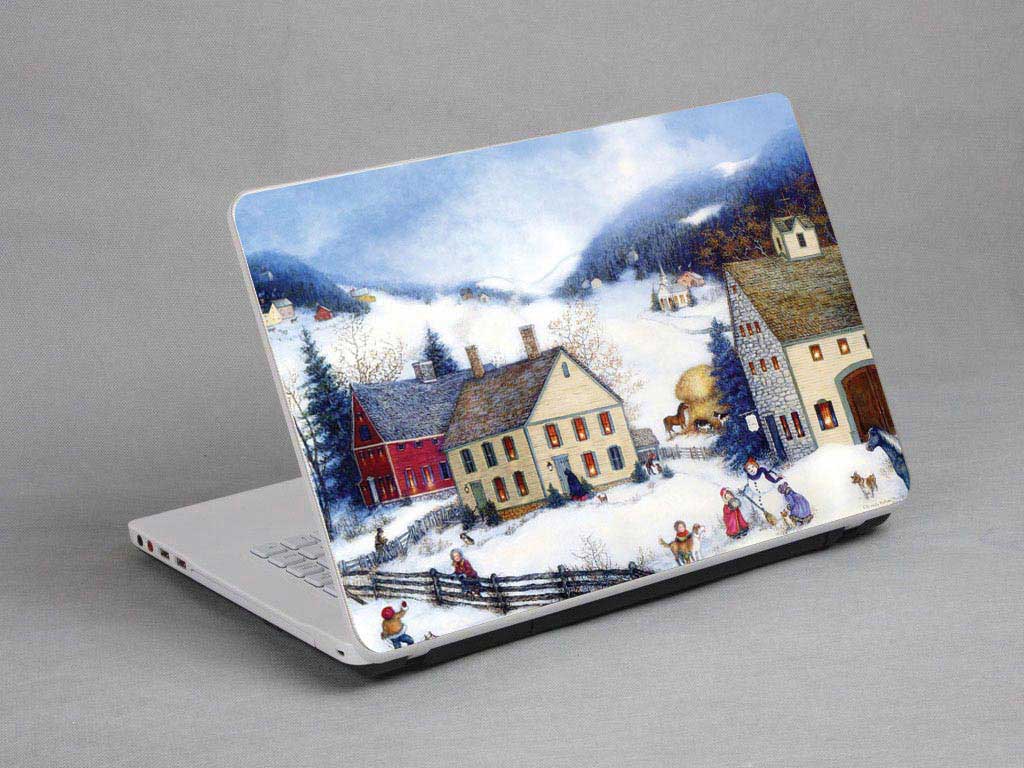 decal Skin for CLEVO W370SS Oil painting, town, village laptop skin