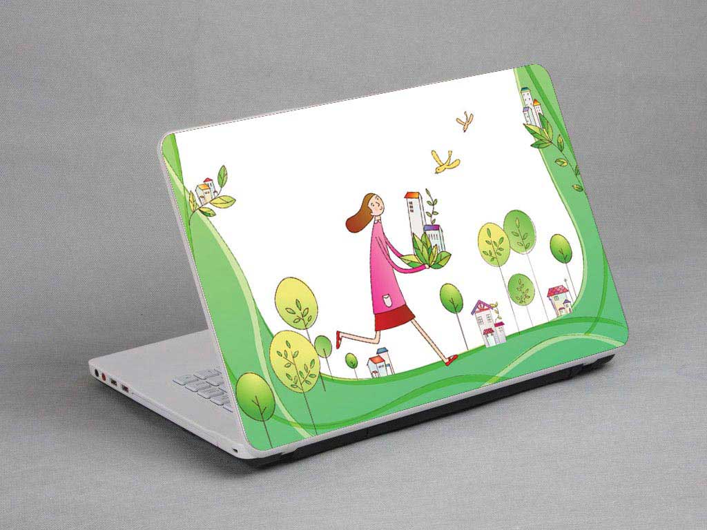 decal Skin for ACER Aspire R 11 R3-131T-P4AA Cartoons, balloons, birds, houses laptop skin