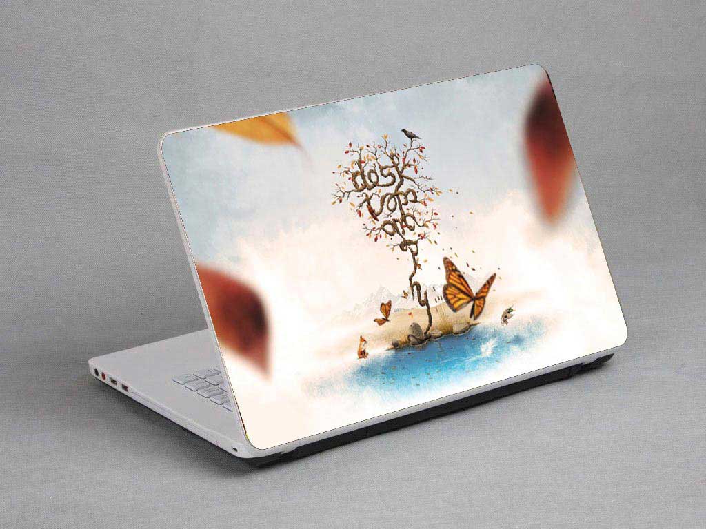 decal Skin for MSI GT80S 6QE TITAN SLI HEROES SPECIAL EDITION Trees, butterflies, birds. laptop skin