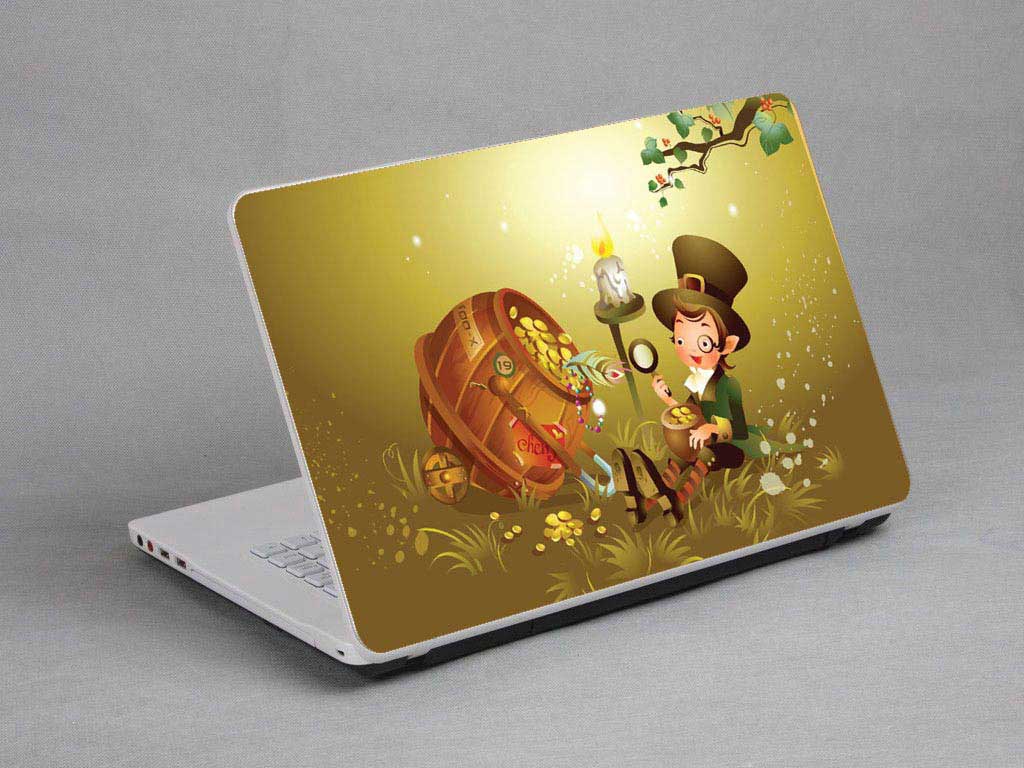 decal Skin for MSI Modern 14 B11MOL Cartoons, Coins, Candles laptop skin