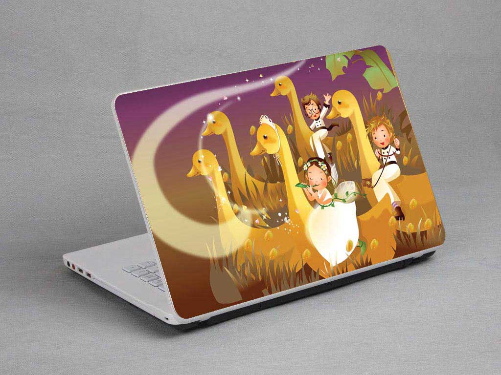 decal Skin for MSI GP62 6QE Cartoons, geese, boys and girls. laptop skin