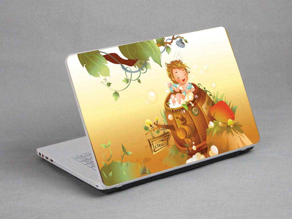 decal Skin for APPLE Macbook pro Little boy in the bath, cartoon laptop skin