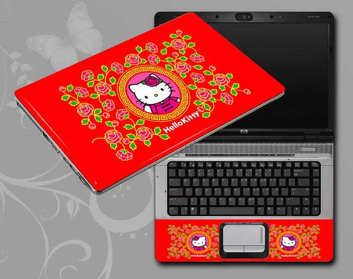 decal Skin for MSI GE72 6QF Apache Pro Hello Kitty,hellokitty,cat Christmas laptop skin