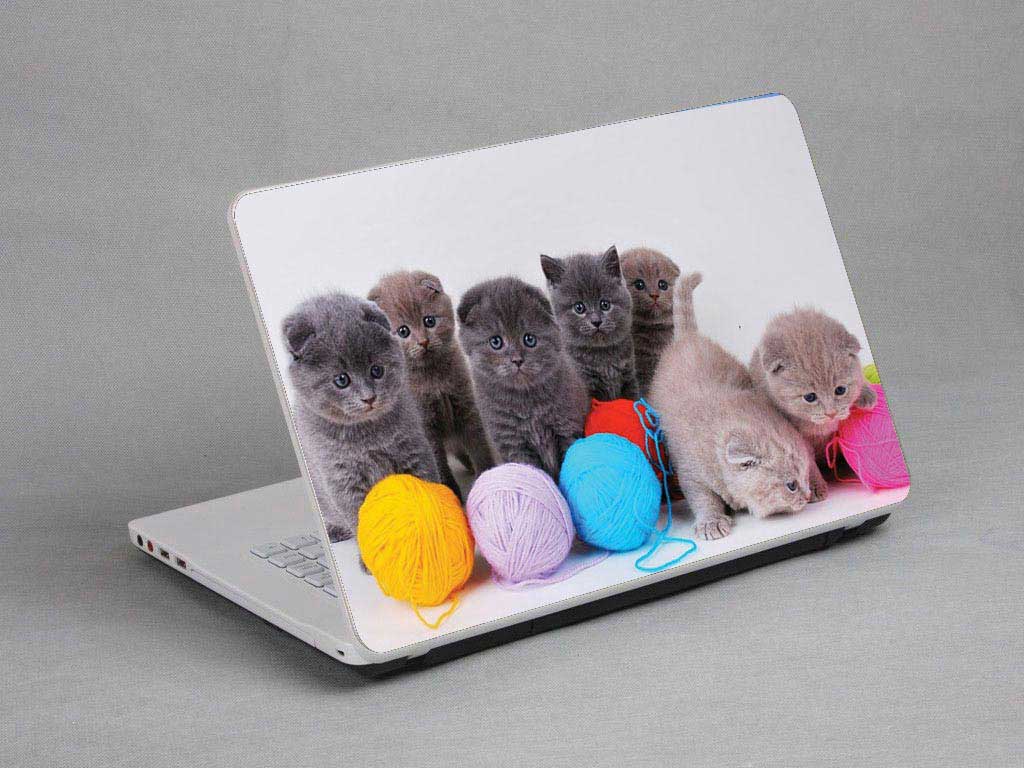 decal Skin for TOSHIBA Satellite L750D-ST6NX1 Kitten, Colored Ball laptop skin