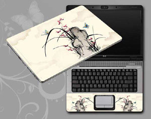 Chinese ink painting Mountains, grass, butterflies. Laptop decal Skin for ACER Aspire 5 A515-57T-57MR 32266-11-Pattern ID:11