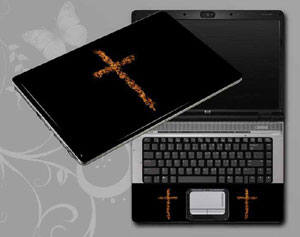Flame Cross Laptop decal Skin for MSI GE73 Raider 12429-128-Pattern ID:128