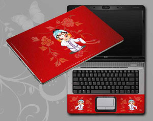 Red, Beijing Opera,Peking Opera Make-ups Laptop decal Skin for HP 14-cf3432ng 39734-179-Pattern ID:179