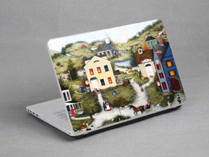Oil painting, town, village Laptop decal Skin for SAMSUNG Chromebook Series 5 Titan Silver 3G Model XE550C22-A01US 3269-362-Pattern ID:362