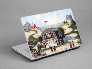 Oil painting, town, village Laptop decal Skin for SAMSUNG Chromebook Series 5 Titan Silver 3G Model XE550C22-A01US 3269-366-Pattern ID:366