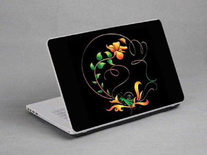 Gold flowers, black background floral Laptop decal Skin for ACER Aspire ES1-433G-59V6 15210-560-Pattern ID:559
