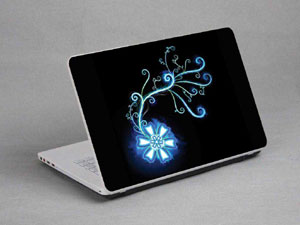 blue flowers, black background floral Laptop decal Skin for ASUS Vivobook X556UR 11868-561-Pattern ID:560