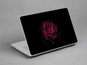 Red roses, flowers, black background floral Laptop decal Skin for LG gram 14Z970-GA5NK 11343-734-Pattern ID:733