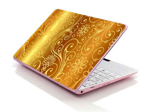 Gold pattern golden flower floral Laptop decal Skin for HP 17-by2501na 30065-1218-Pattern ID:K448