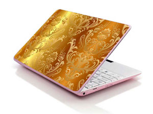 Gold pattern golden flower floral Laptop decal Skin for HP 17-ak011no 26433-1221-Pattern ID:K451