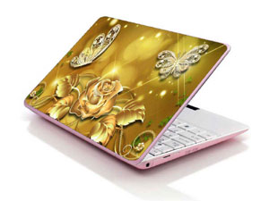 Gold pattern golden flower butterflies floral Laptop decal Skin for DELL Inspiron 2-in-1 13.3?Page=62 -1236-Pattern ID:K466