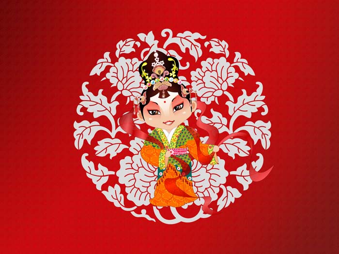 Red, Beijing Opera,Peking Opera Make-ups Mouse pad for HP 14-d003ax 