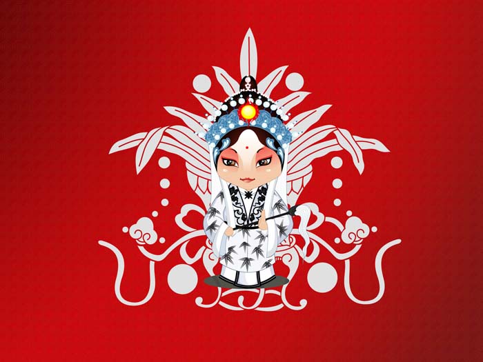 Red, Beijing Opera,Peking Opera Make-ups Mouse pad for HP 14-dk0304ng 