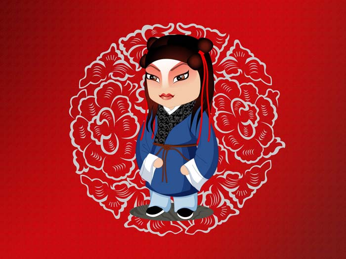 Red, Beijing Opera,Peking Opera Make-ups Mouse pad for HP 14-bs017nt 