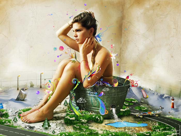 oil painting, the girl sitting in the basket Mouse pad for LENOVO Essential G780 