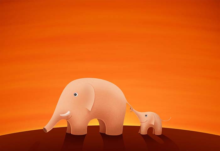 Elephants and baby elephants Mouse pad for SAMSUNG ATIV Book 2 NP270E5G-K04PL 
