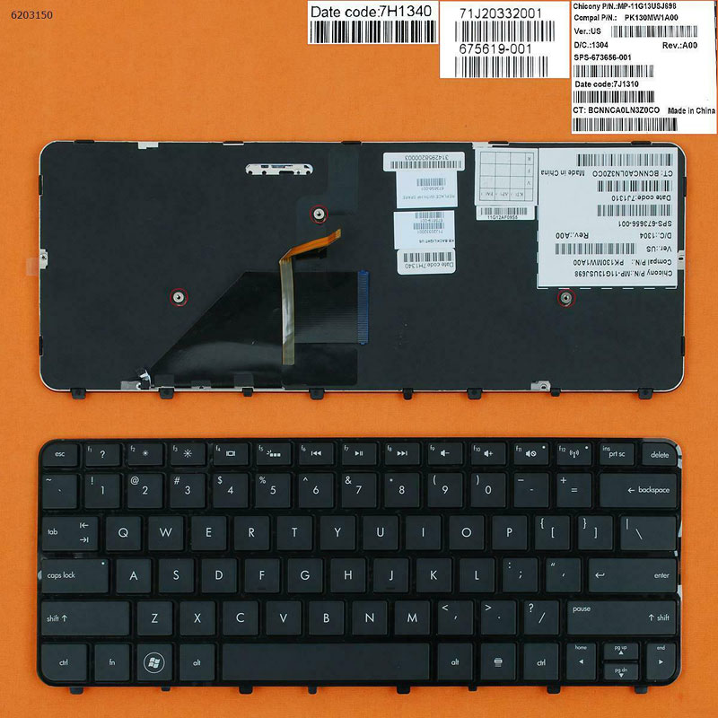 Laptop Keyboard for HP Folio 13 13-1000 13-2000 GLOSSY FRAME Backlit US MP-11G13USJ698 