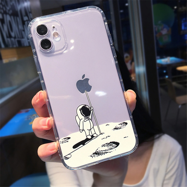 Mobile cell phone case cover for APPLE iPhone 12 Mini Cute Cartoon Planet Star Space Transparent Soft TPU Shockproof Cover 