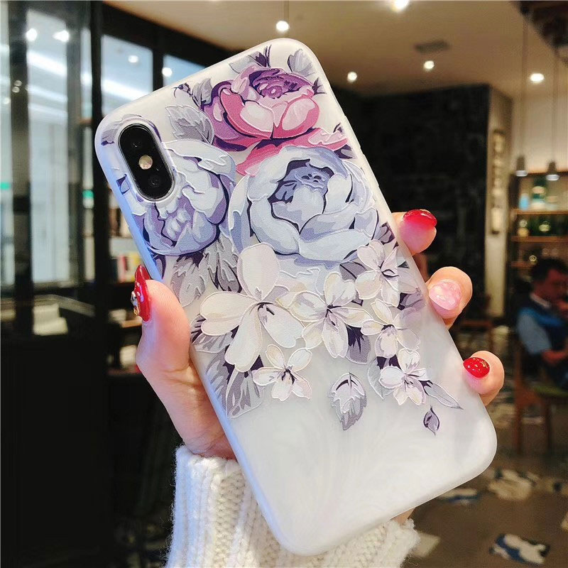 Mobile cell phone case cover for APPLE iPhone 11 Luxury Silicone Cute Shockproof 3D Matte flower 