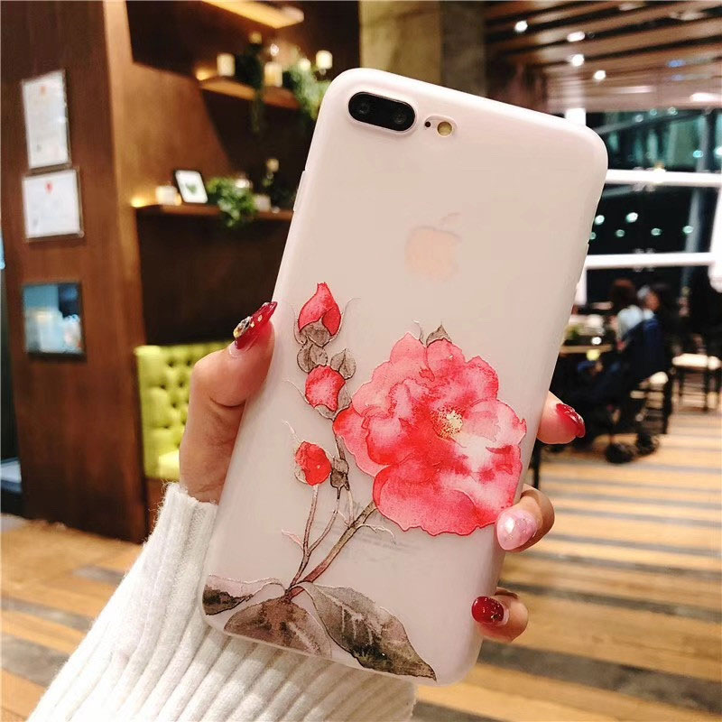 Mobile cell phone case cover for APPLE iPhone 11 Luxury Silicone Cute Shockproof 3D Matte flower 