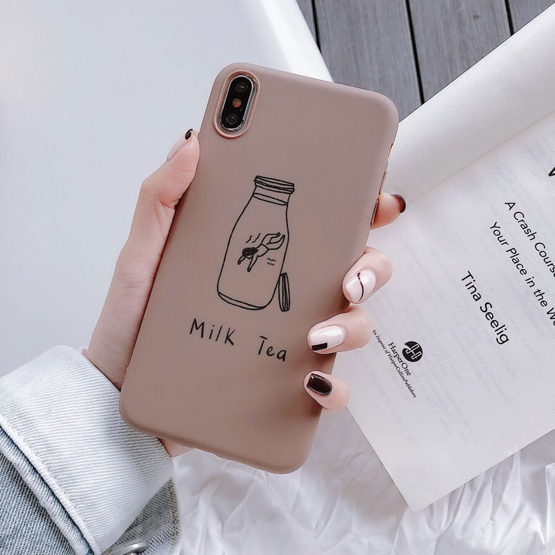 Mobile cell phone case cover for APPLE iPhone 12 Pro TPU Heart Cartoon Milk Tea Cover 