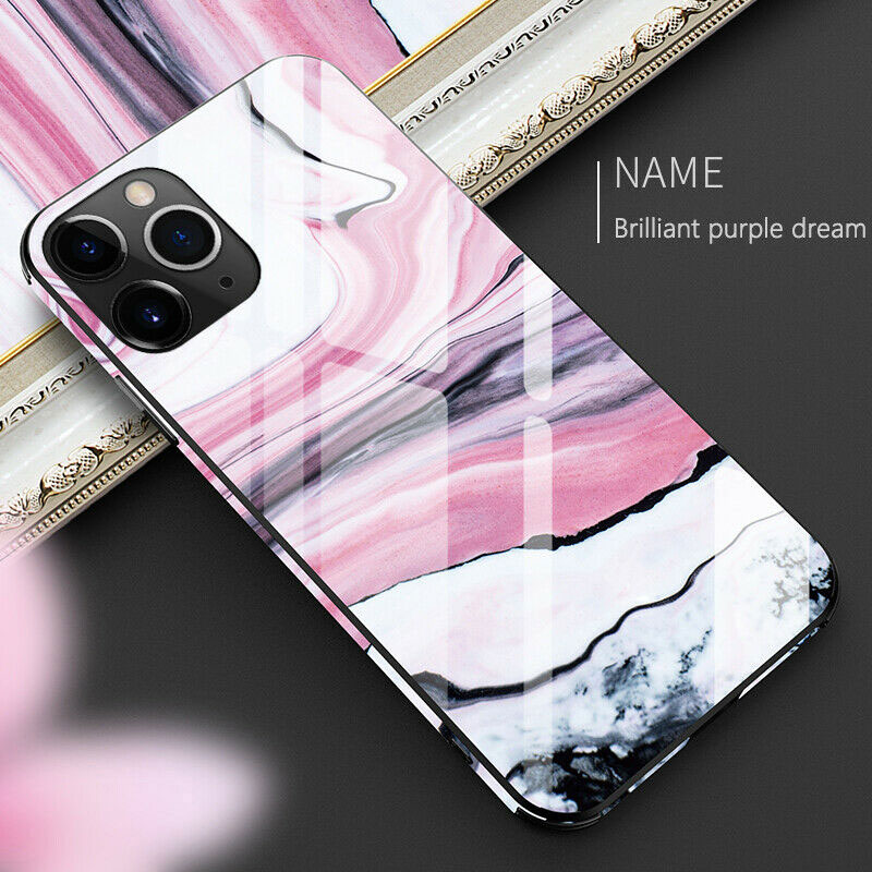 Mobile cell phone case cover for APPLE iPhone 12 Pro Luxury Full Protective Tempered Glass TPU Hard Marble Back Cover 