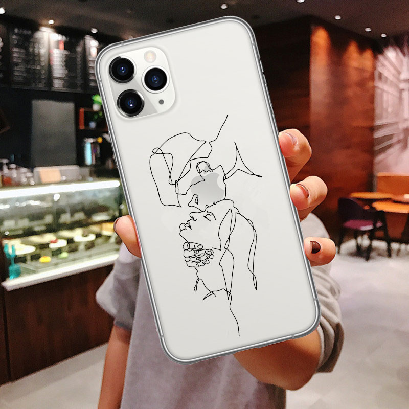 Mobile cell phone case cover for APPLE iPhone 12 Mini Luxury Abstract Lines Art Soft Case Cartoon Funny 