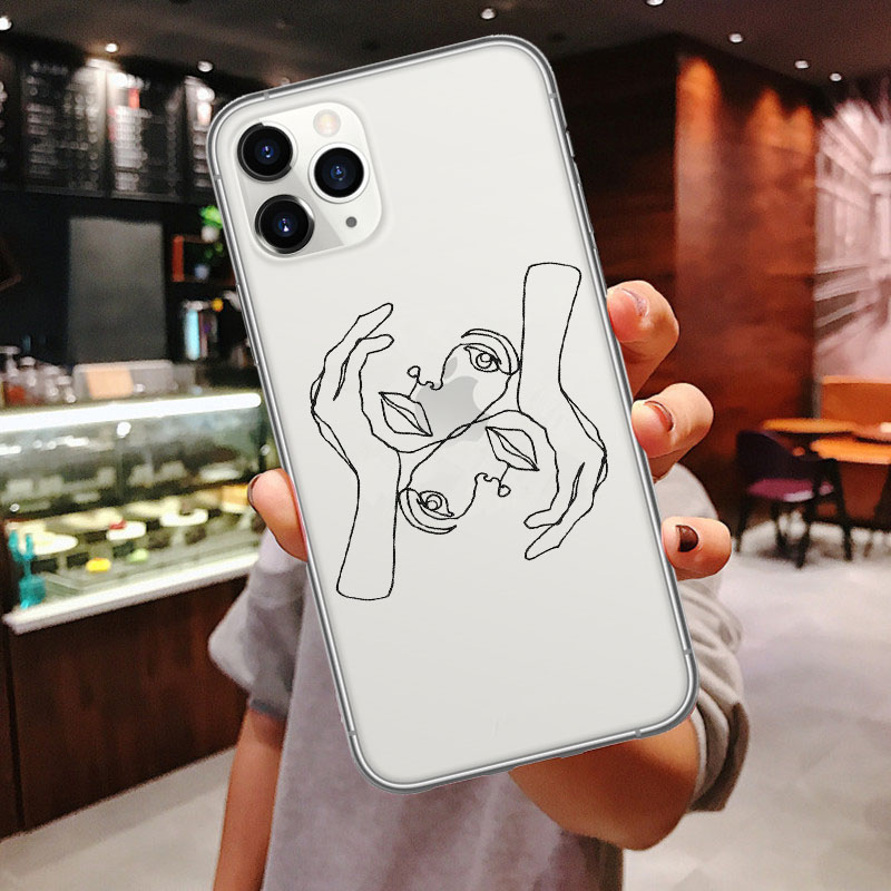 Mobile cell phone case cover for APPLE iPhone 12 Pro Luxury Abstract Lines Art Soft Case Cartoon Funny 